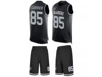 #85 Derek Carrier Black Football Men's Jersey Oakland Raiders Tank Top Suit