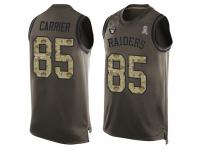 #85 Derek Carrier Green Football Men's Jersey Oakland Raiders Salute to Service Tank Top