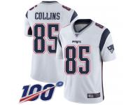 #85 Limited Jamie Collins White Football Road Men's Jersey New England Patriots Vapor Untouchable 100th Season