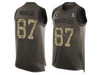 #87 Foster Moreau Green Football Men's Jersey Oakland Raiders Salute to Service Tank Top