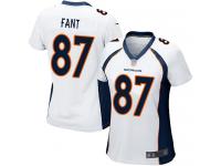 #87 Game Noah Fant White Football Road Women's Jersey Denver Broncos