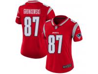 #87 Limited Rob Gronkowski Red Football Women's Jersey New England Patriots Inverted Legend