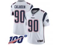 #90 Limited Shilique Calhoun White Football Road Men's Jersey New England Patriots Vapor Untouchable 100th Season