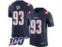 #93 Limited Lawrence Guy Navy Blue Football Men's Jersey New England Patriots Rush Vapor Untouchable 100th Season