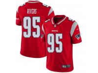 #95 Limited Derek Rivers Red Football Men's Jersey New England Patriots Inverted Legend