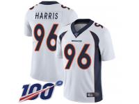 #96 Limited Shelby Harris White Football Road Youth Jersey Denver Broncos Vapor Untouchable 100th Season