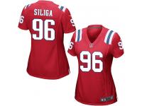 #96 Sealver Siliga New England Patriots Alternate Jersey _ Nike Women's Red NFL Game