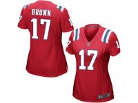 Antonio Brown Women's Game Red Jersey Football New England Patriots Alternate #17