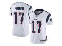 Antonio Brown Women's Limited White Jersey Football New England Patriots Vapor Untouchable Road #17