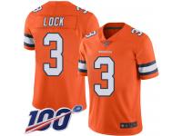 Broncos #3 Drew Lock Orange Men's Stitched Football Limited Rush 100th Season Jersey