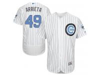 Cubs #49 Jake Arrieta White (Blue Strip) Flexbase Authentic Collection 2016 Father Day Stitched Baseball Jersey