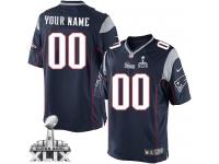 Customized New England Patriots Home Jersey | Nike Super Bowl XLIX Men's Navy Blue NFL Limited