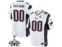 Customized New England Patriots Road Jersey | Nike Super Bowl XLIX Men's White NFL Limited