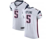 Danny Etling Men's Elite White Jersey Nike NFL New England Patriots Vapor Untouchable Road #5