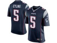 Danny Etling Men's Game Navy Blue Jersey Nike NFL New England Patriots Home #5