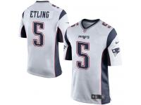 Danny Etling Men's Game White Jersey Nike NFL New England Patriots Road #5