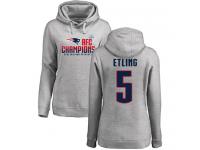 Danny Etling Women's Heather Gray Nike NFL New England Patriots Pullover Hoodie 2017 AFC Champions #5