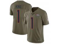 Denver Broncos Marquette King Men's Limited Olive Nike Jersey - #1 NFL 2017 Salute to Service