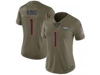 Denver Broncos Marquette King Women's Limited Olive Nike Jersey - #1 NFL 2017 Salute to Service