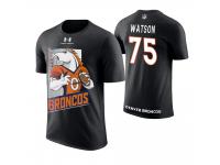 Denver Broncos Menelik Watson #75 Black Cartoon And Comic Artistic Painting T-Shirt