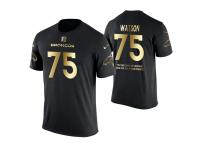 Denver Broncos Menelik Watson #75 Metall Dark Golden Special Limited Edition With Message T-Shirt