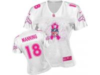 Denver Broncos Peyton Manning Women's Jersey - White Breast Cancer Awareness Nike NFL #18 Game