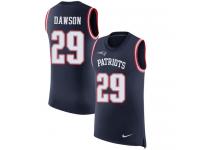 Duke Dawson Men Limited Navy Blue Jersey_ Nike NFL New England Patriots Rush Player Name & Number Tank Top #29