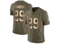 Duke Dawson Men Limited Olive Gold Jersey_ Nike NFL New England Patriots 2017 Salute to Service #29