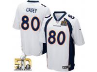 Game James Casey Men Jersey - Denver Broncos #80 Road White Super Bowl 50 Bound Nike NFL