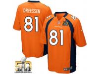 Game Joel Dreessen Men Jersey - Denver Broncos #81 Home Orange Super Bowl 50 Bound Nike NFL