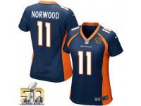 Game Jordan Norwood WoMen Jersey - Denver Broncos #11 Alternate Navy Blue Super Bowl 50 Bound Nike NFL