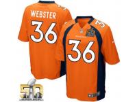 Game Kayvon Webster Men Jersey - Denver Broncos #36 Home Orange Super Bowl 50 Bound Nike NFL