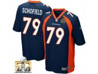 Game Michael Schofield Men Jersey - Denver Broncos #79 Alternate Navy Blue Super Bowl 50 Bound Nike NFL