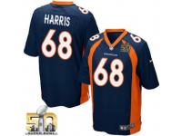 Game Ryan Harris Men Jersey - Denver Broncos #68 Alternate Navy Blue Super Bowl 50 Bound Nike NFL