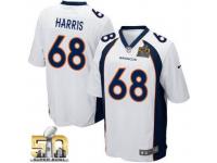 Game Ryan Harris Men Jersey - Denver Broncos #68 Road White Super Bowl 50 Bound Nike NFL