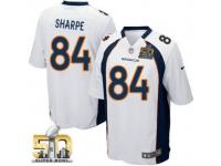 Game Shannon Sharpe Men Jersey - Denver Broncos #84 Road White Super Bowl 50 Bound Nike NFL