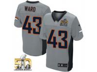 Game T.J. Ward Men Jersey - Denver Broncos #43 Grey Shadow Super Bowl 50 Bound Nike NFL