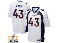 Game T.J. Ward Men Jersey - Denver Broncos #43 Road White Super Bowl 50 Bound Nike NFL