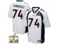 Game Ty Sambrailo Men's Jersey Denver Broncos 74 Home White Super Bowl 50 Bound Nike NFL