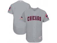 Independence Day Men Chicago Cubs Gray 2017 Stars & Stripes Flex Base Team Jersey