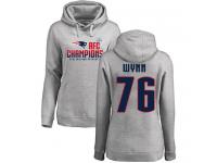 Isaiah Wynn Women's Heather Gray Nike NFL New England Patriots Pullover Hoodie 2017 AFC Champions #76