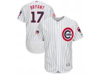 Kris Bryant #17 Chicago Cubs 2017 Stars & Stripes Independence Day White Flex Base Jersey - Men