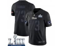 Limited Men's John Hannah New England Patriots Nike Super Bowl LIII Jersey - Black Impact Vapor Untouchable