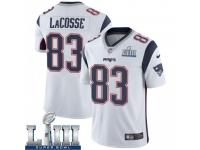 Limited Men's Matt LaCosse New England Patriots Nike Super Bowl LIII Vapor Untouchable Jersey - White