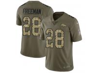 Limited Men's Royce Freeman Olive Camo Jersey NFL Nike Denver Broncos #28 2017 Salute to Service