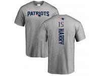 Men #15 N'Keal Harry Ash Football Backer New England Patriots T-Shirt