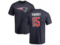 Men #15 N'Keal Harry Navy Blue Football Name & Number Logo New England Patriots T-Shirt