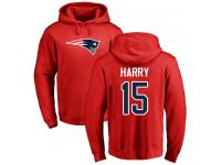 Men #15 N'Keal Harry Red Football Name & Number Logo New England Patriots Pullover Hoodie