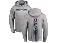 Men #22 Kareem Jackson Ash Football Backer Denver Broncos Pullover Hoodie