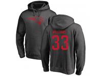 Men #33 Joejuan Williams Ash Football One Color New England Patriots Pullover Hoodie